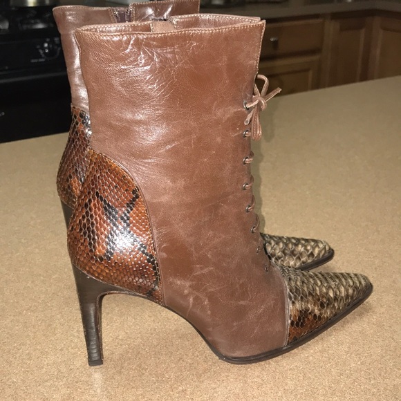 102 Battaglia Reptile Ankle Boots sz 37.5 - Picture 3 of 8